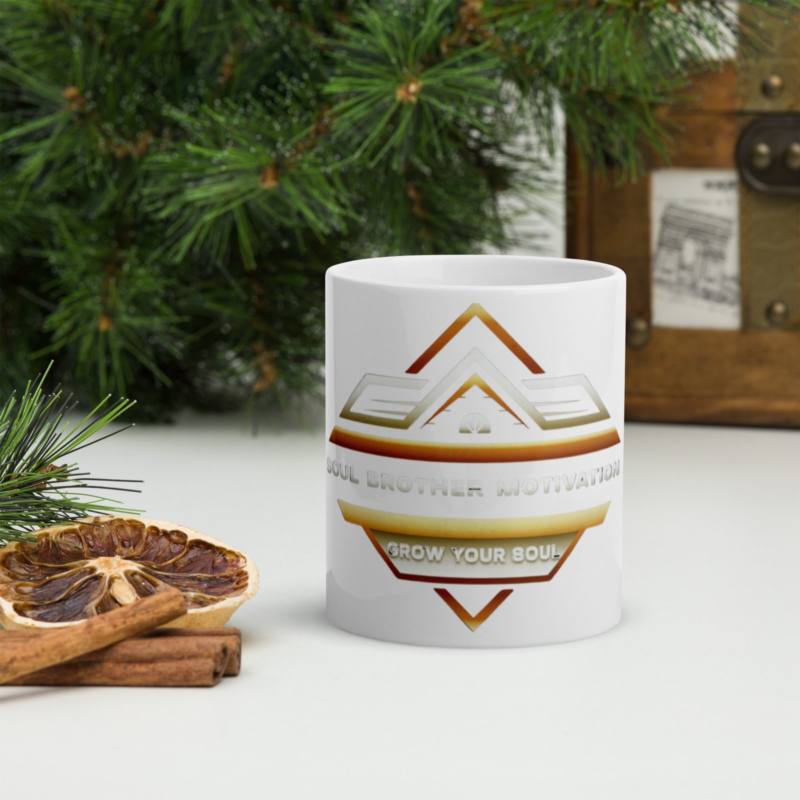 Soul Brother Motivation White glossy mug - Image 3