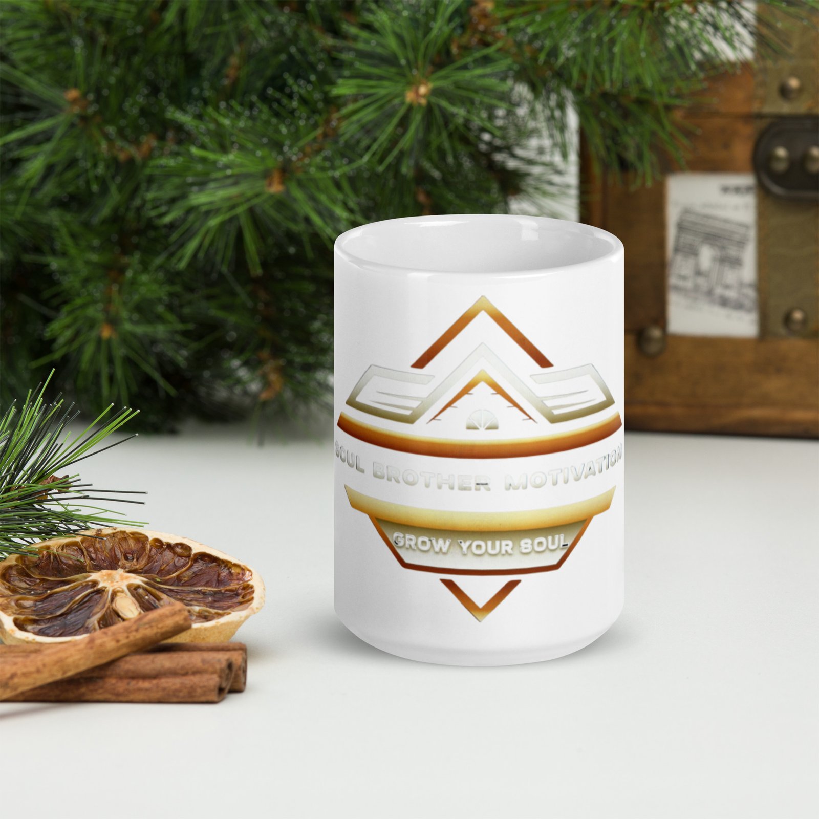 Soul Brother Motivation White glossy mug - Image 6